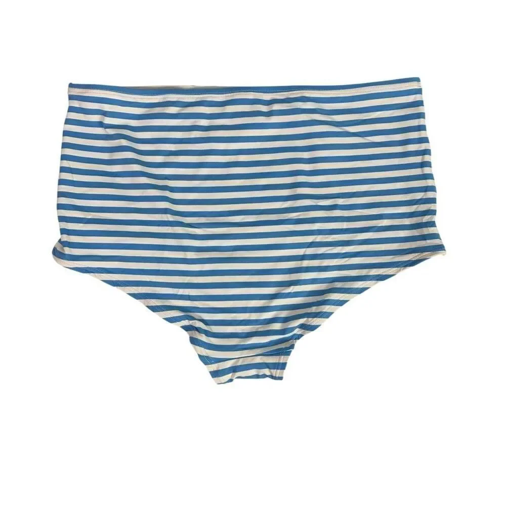 J. Crew Women’s Medium Top Large Bottom Striped Blue White NEW